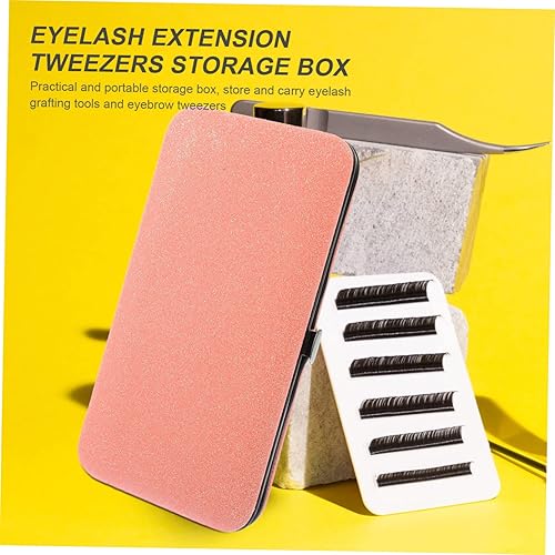 Miniatura 4 de Beautifu Box - Estuche de almacenamiento de maquillaje, organizador con pinzas para extensiones de pestañas, Rosado, Centímetro