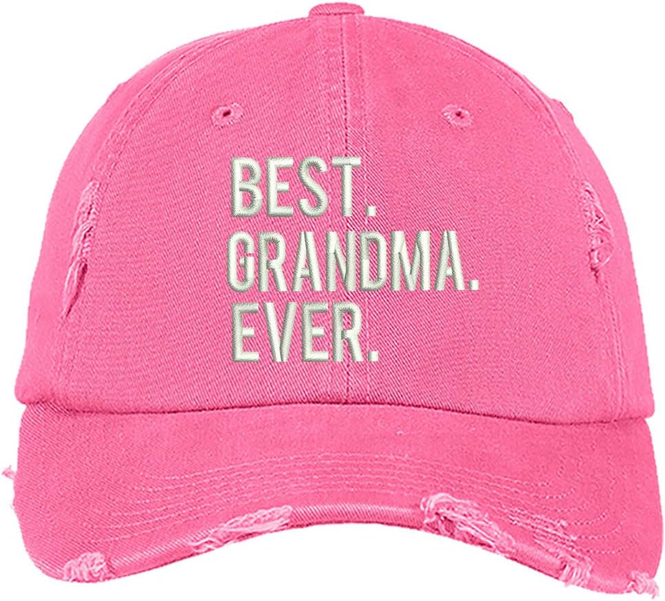 Best Grandma Ever Distressed Baseball Cap - Unisex Baseball Cap