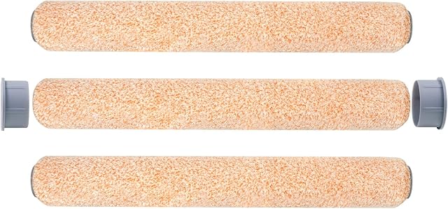 ROLLINGDOG 18 Inch Paint Roller Covers - Large Roller Sleeves for Ceiling,Wall,Floor,Decks Painting (Pack of 3, 3/8" Nap)