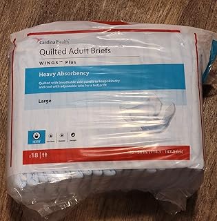 Cardinal 75343101 Wings Adult Heavy-Absorbent Incontinence Brief, Blue - Large - Pack of 18