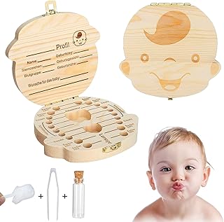 Sunshine smile porta dentini da latte,scatola per dentini da latte,denti box per bambini,Scatola per denti da latte. [Versione inglese] (D)