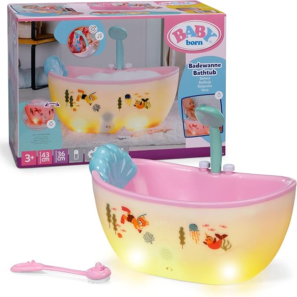 BABY born Baignoire avec lumière et Son pour poupons 36 et 43 cm