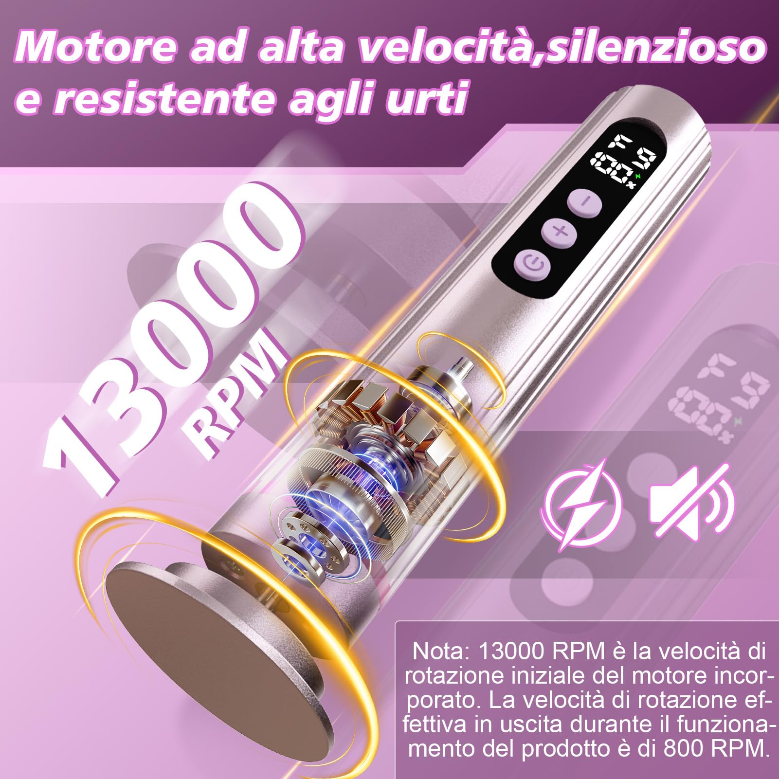 2 in 1 Pedicure Elettrico Professionale Pied,9 Velocità Rimuovi Calli Piedi Elettrica con Display LCD, Dischetti Sostituibili, Lima per Piedi Talloni Cura Piedi e Unghie,Rosa