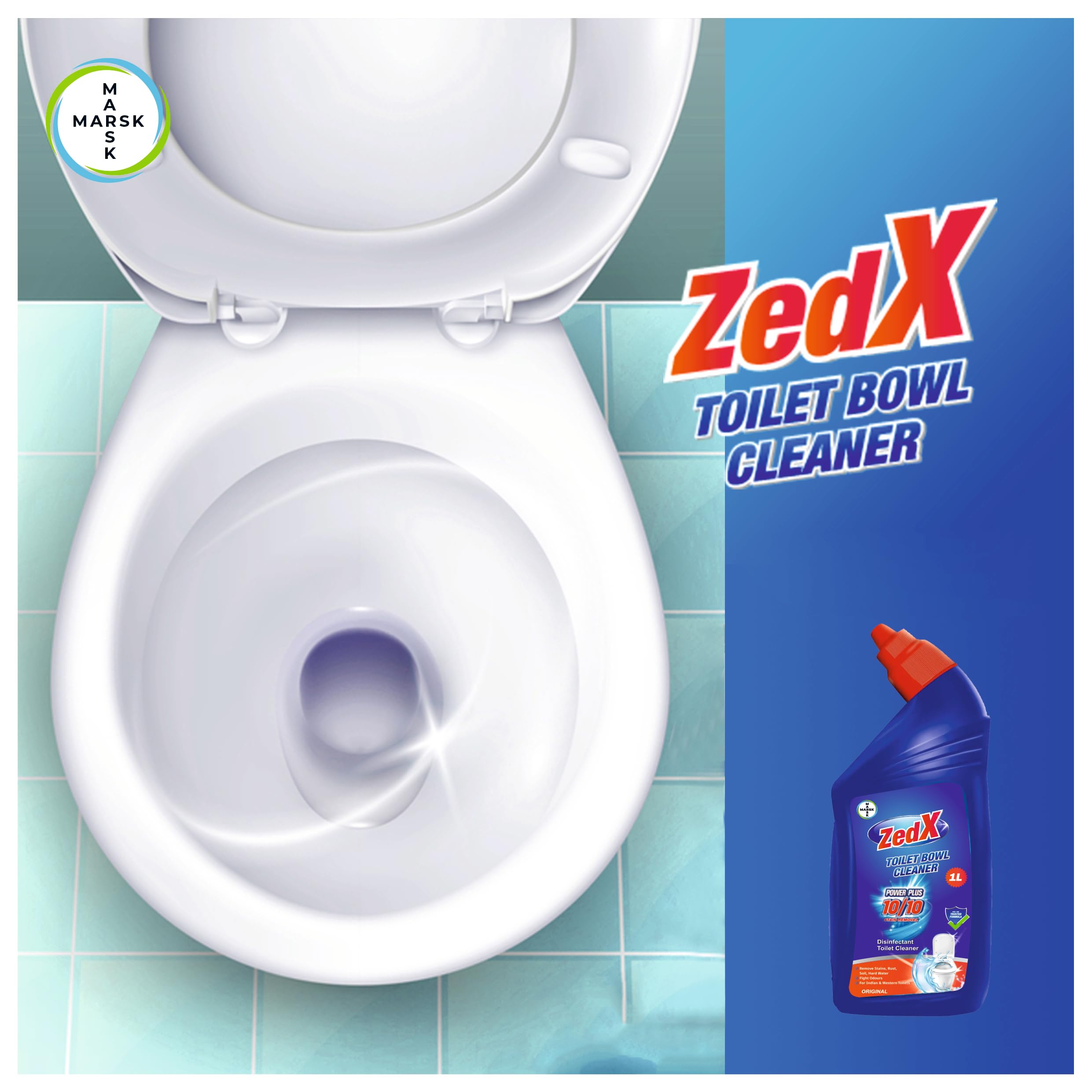 ZedX Toilet Cleaner - 1 Litre | Powerful Stain & Germ Removal