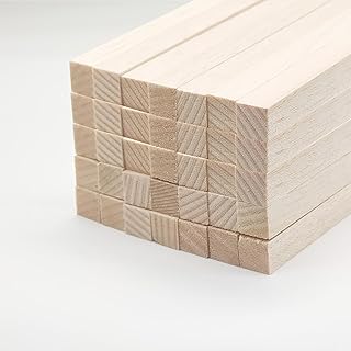 Balsa Wood Sticks, Square Wooden Dowels, Unfinished Hardwood Sticks for Crafts DIY Projects Models Making Supplies (12' X 1/2' X 1/2' 30Pcs)