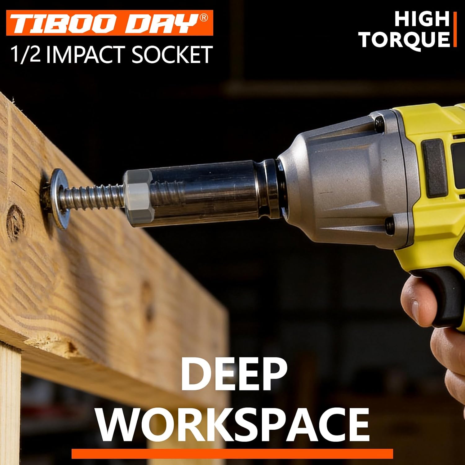 1/2" Drive 17mm Impact Socket Metric Deep Impact Socket Blackening Finish 6 Point Square Socket made with CR-MO Body for Auto Repair Mechanical Maintenance Removal of Axle Nut, 78mm Length