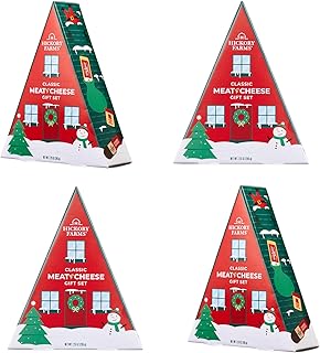Hickory Farms Meat and Cheese Stocking Stuffer - Gift Basket - 4 Pack| Gourmet Charcuterie Food Christmas Gift | Perfect for the Holiday