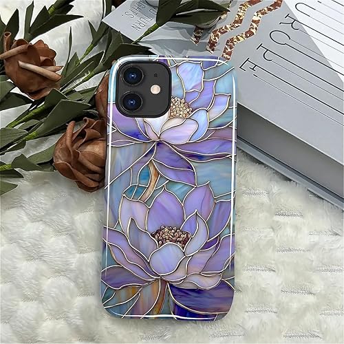 Miniatura 7 de Funda para iPhone 11, carcasa rígida a prueba de golpes + silicona suave híbrida 2 en 1, a prueba de golpes, protección contra caídas, flores de