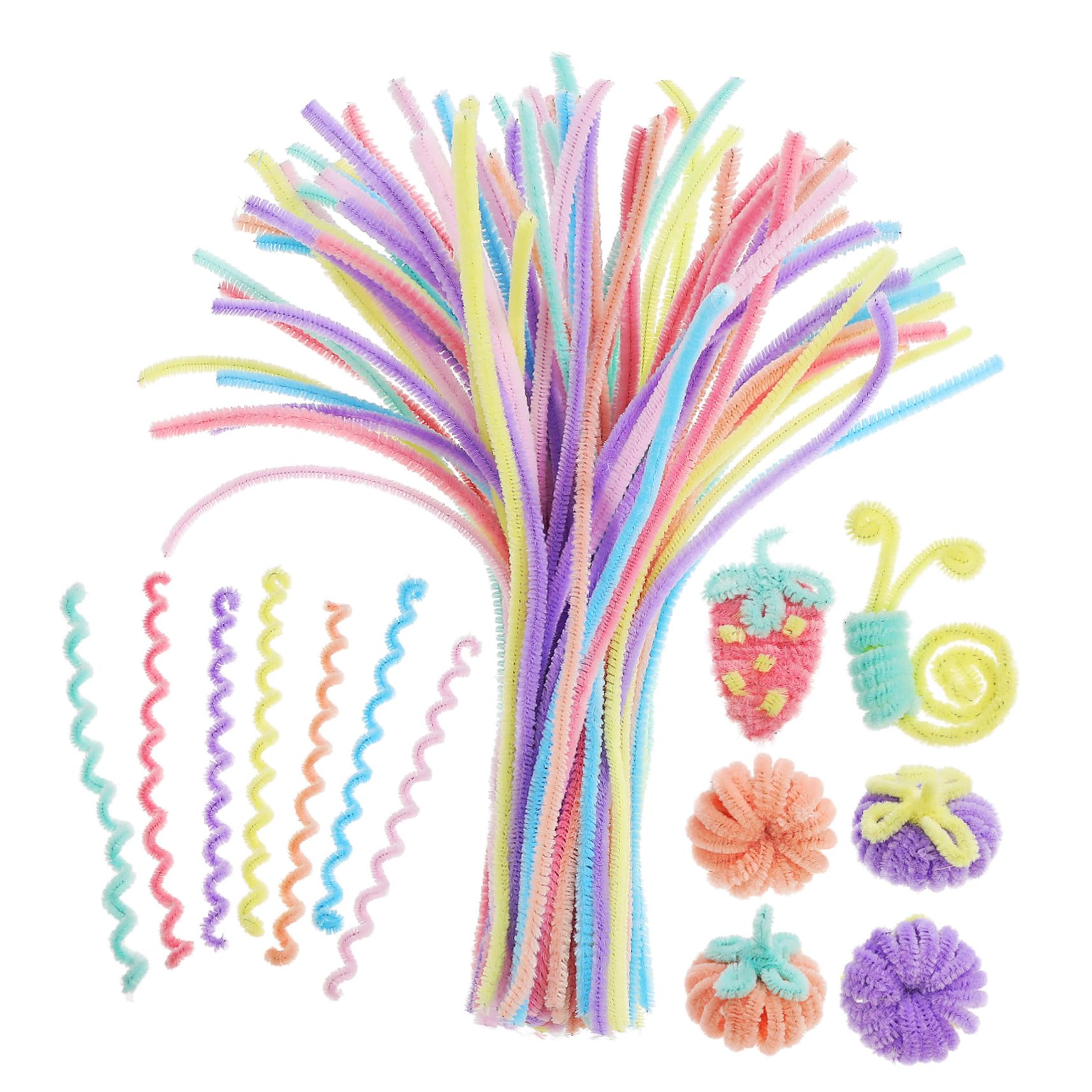 Gadpiparty 5 Set Pipe A Bastoncino Intrecciate Scovolini Scovolini Lunghi Per Artigianato Scovolini Arcobaleno Color Beige Scovolini Spessi Per Artigianato Scovolini 300 pezzi * 5