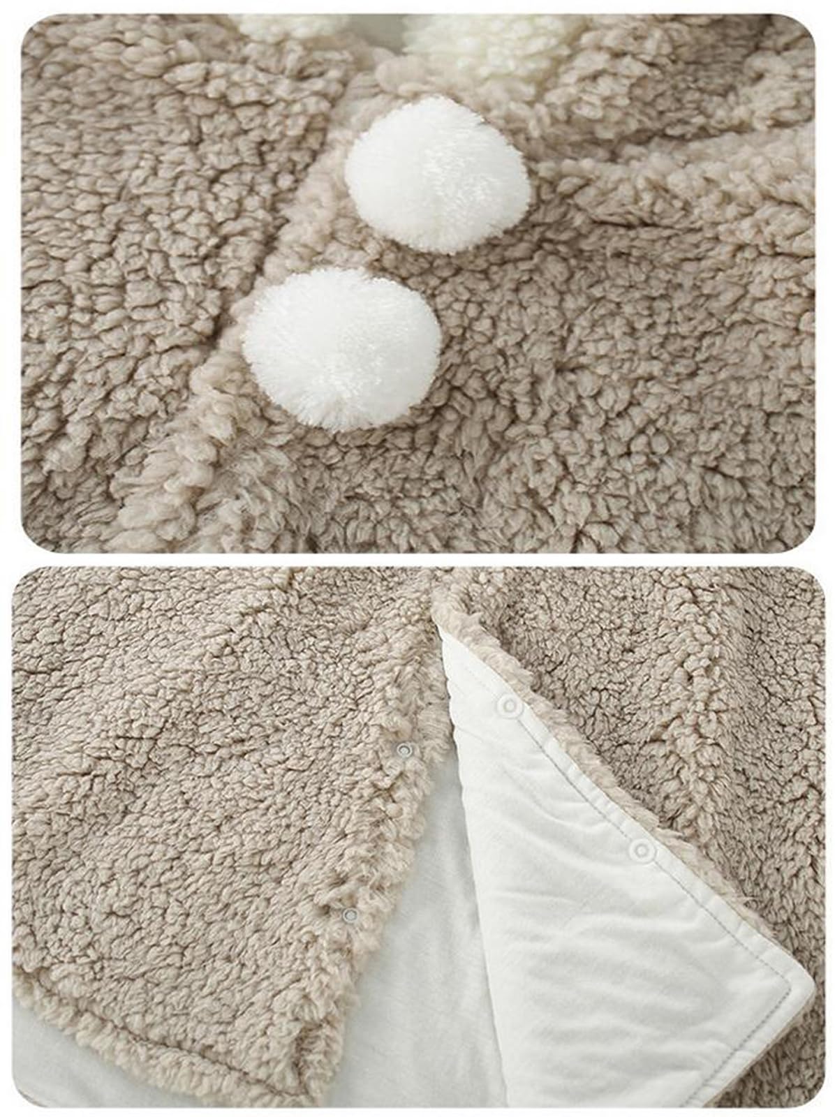 Carino Capo con Cappuccio Bambino Ragazzo Ragazze Felpa Con Cappuccio Lana Morbido Poncho Mantello Antivento Inverno Autunno Capispalla Caldo Scialle per Bambini 0-3 anni