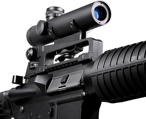 Miniatura 3 de Barska visor de rifle de asa de transporte 4x20, retículo Mil Dot con BDC, montura de mira de visor Peep, estilo Retro A2