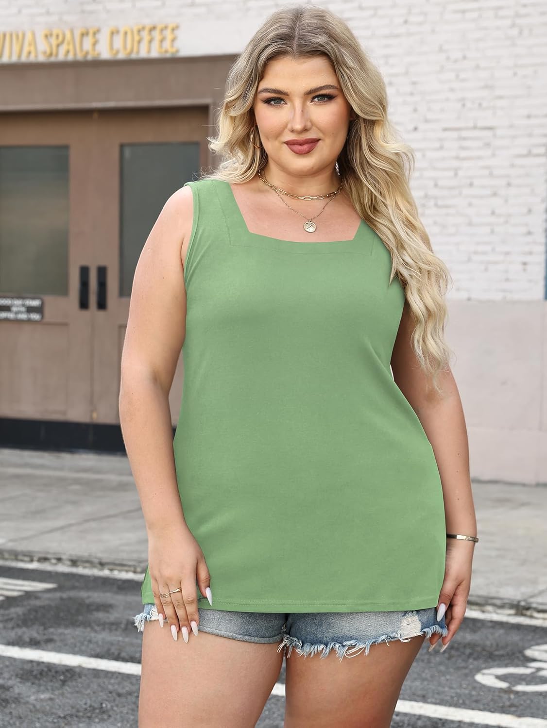 3 Pack Womens Tank Tops Summer Square Neck Tee Casual Sleeveless T Shirts 2026 Fashion Beach Vacation Clothes - Image 2