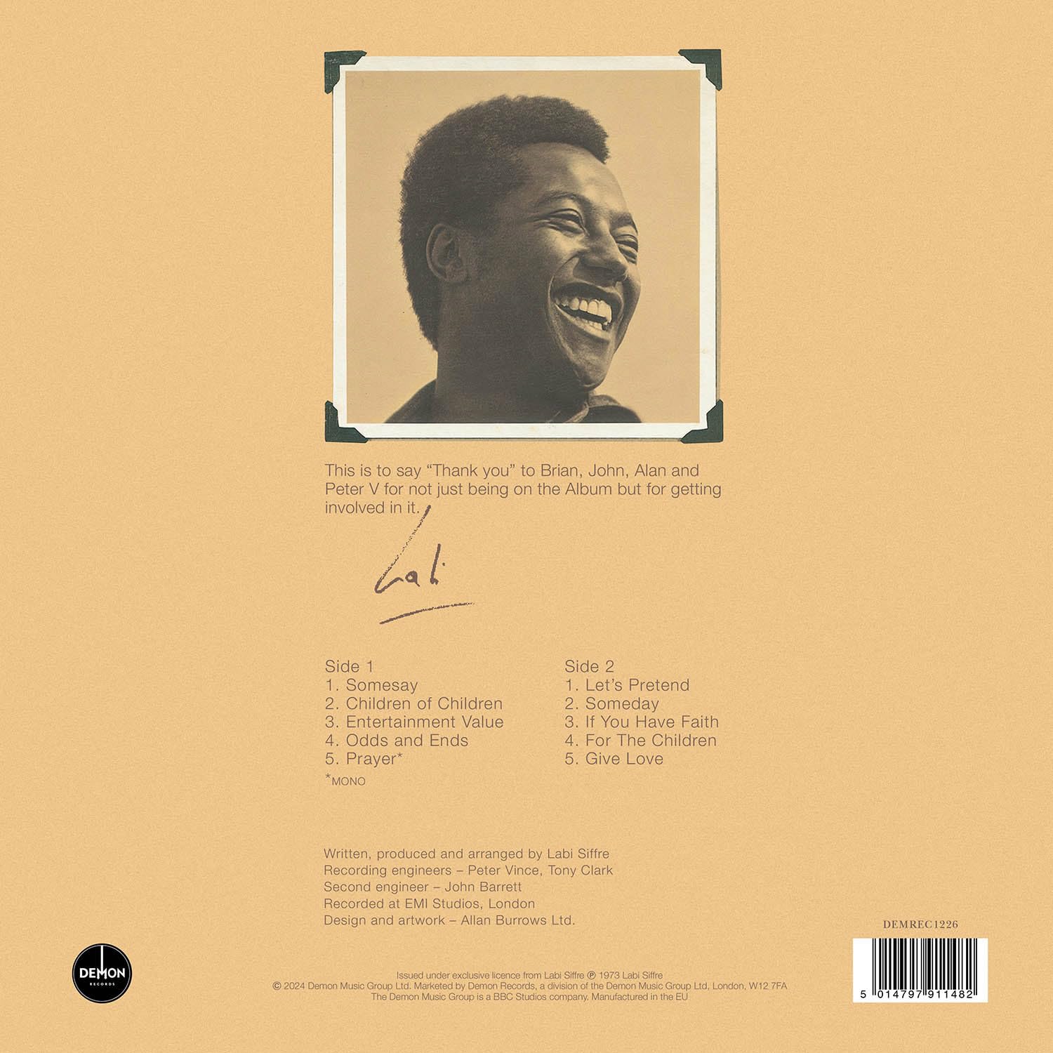 Labi Siffre: For The Children (Half-Speed Black
