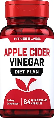Piping Rock Fitness Labs Cápsulas de vinagre de sidra de manzana | 84 píldoras | con vitamina B12, cromo y cayena | Suplemento sin OMG, sin gluten |