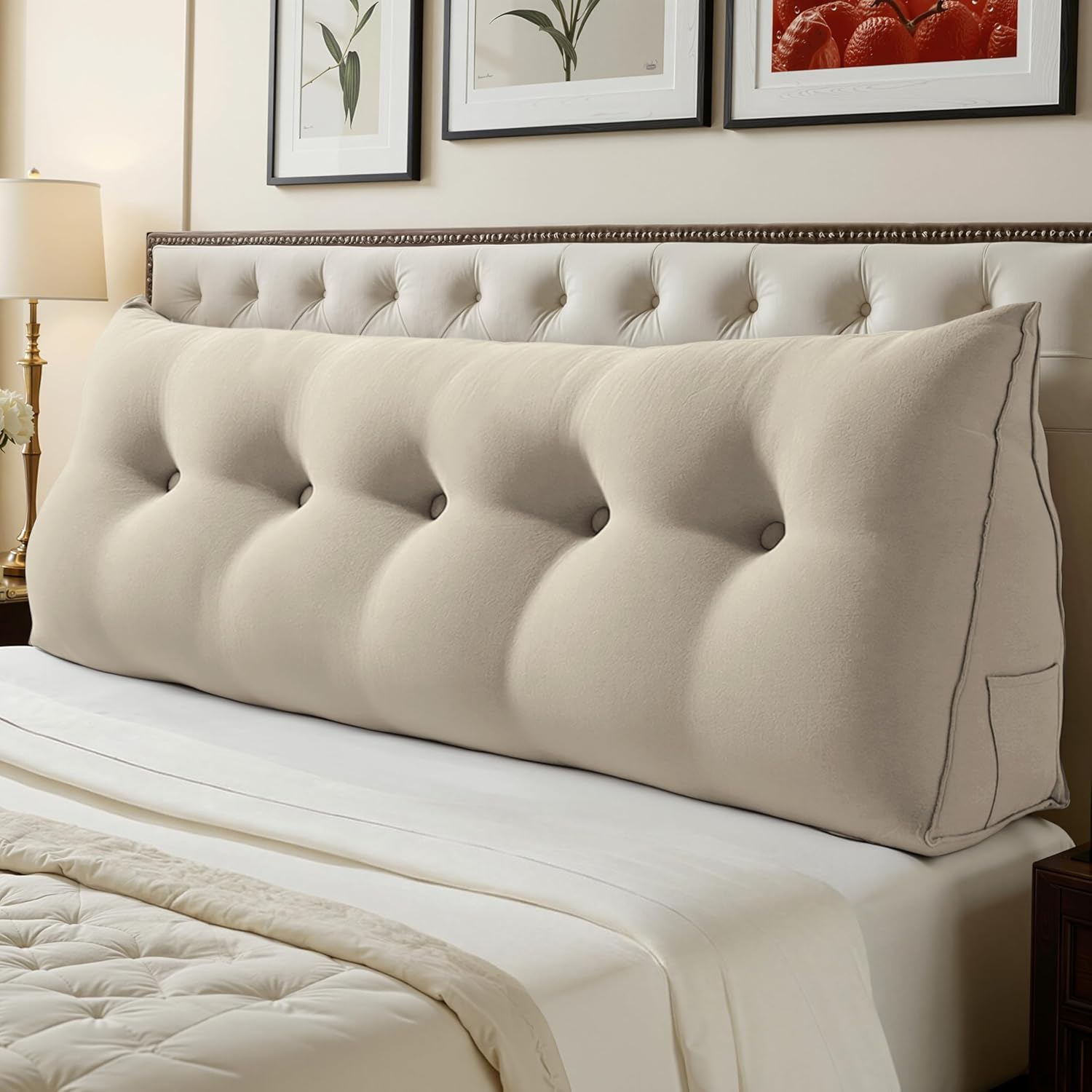 WOWMAX Upholstered Headboard Pillow Queen