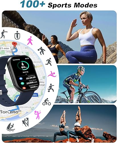 Miniatura 4 de BYBUKCKR Reloj inteligente para hombres y mujeres (respuestahacer llamadas), reloj inteligente de 2 pulgadas para teléfonos Android y compatible con