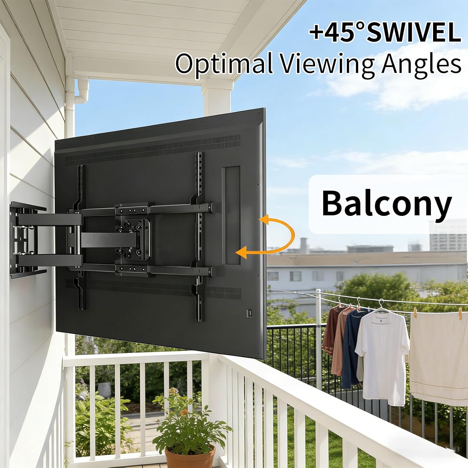 WOOLIG Mount Full Motion TV Wall Mount Bracket for 32-55 Inch LED/LCD/OLED 4K TVs, Articulating Dual Arm TV Mount with Swivel and Tilt, Max VESA 400x400mm, Holds up to 100lbs for 12/16" Studs