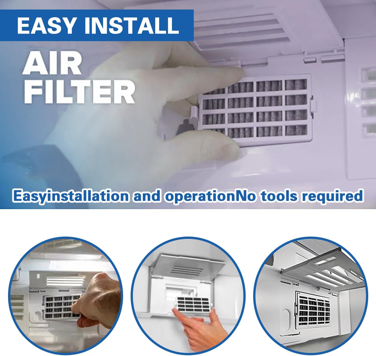 W10311524 Refrigerator Air Filter, 4 Pack FreshFlow Replacement Filter Compatible with Whirlpool, Maytag, KitchenAid, Jenn-Air, Replaces AIR1