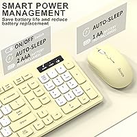 Vista 6 de Combo de teclado y mouse inalámbricos, teclado inalámbrico de tamaño completo y mouse DPI ajustable, receptor USB de 2.4 GHz, teclado y mouse