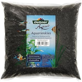 Dehner Aqua - Grava Brillante para acuarios, Grano 2-3 mm, 5 kg, Color Negro