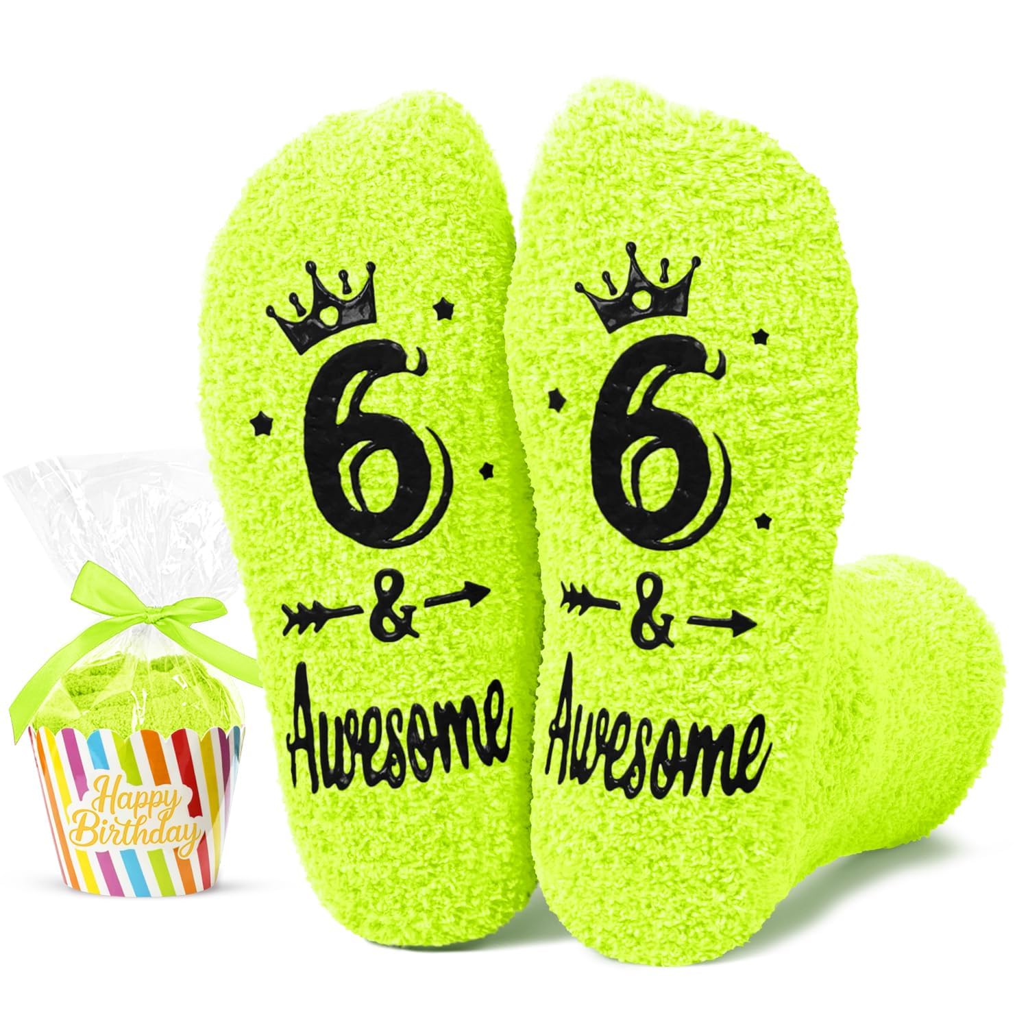 HAPPYPOP Birthday Gifts for Kids - Fuzzy Birthday Socks for Tween Boys Girls, Presents for 6-11 Year Old Kids