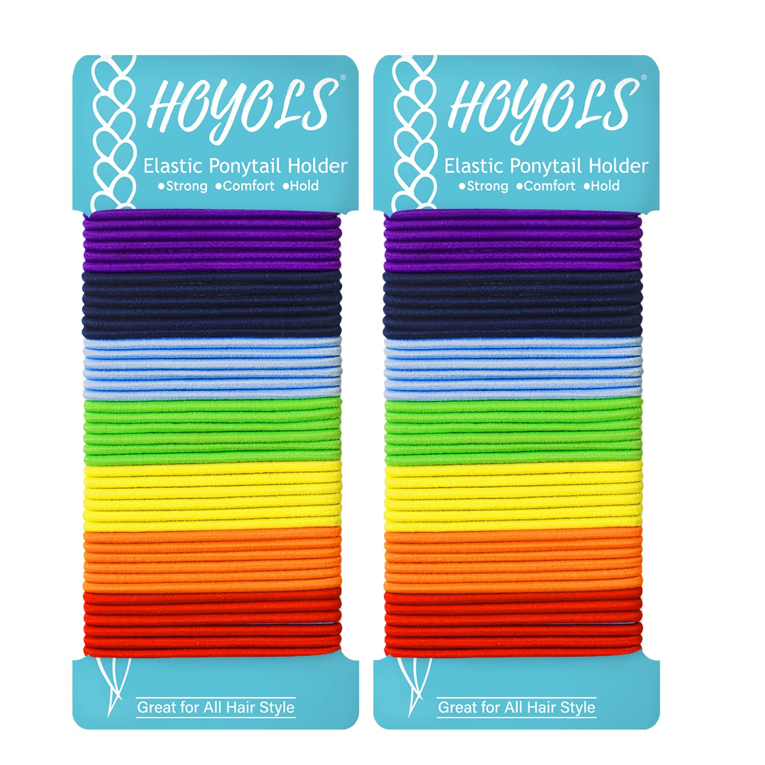 HOYOLS Hair Elastics Bands, No Metal Ponytail Holders 84 pcs