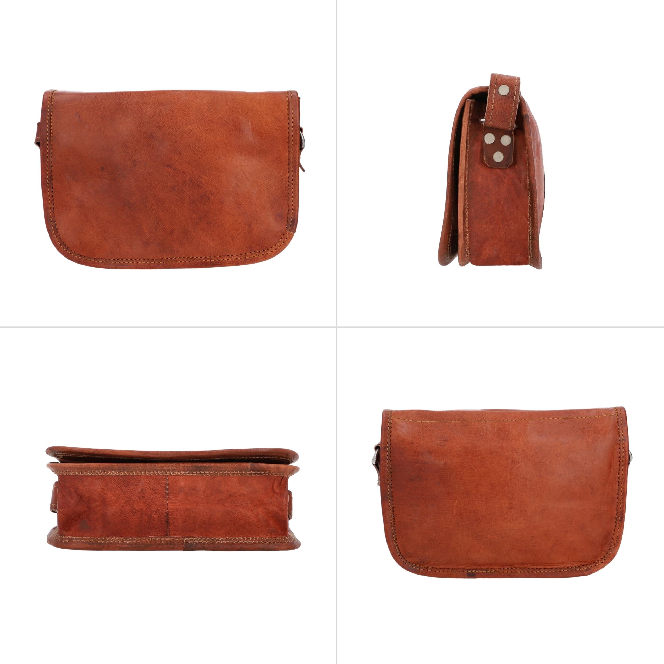 Gusti Bolso de cuero genuino pequeño zumbido bolso bandolera cuero genuino vintage