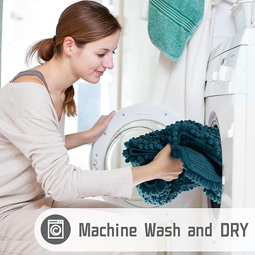 Miniatura 188 de Yimobra - Tapete de baño largo de felpilla, grande de 55.1 x 24 pulgadas, microfibra gruesa, absorbente, extrasuave, antideslizante, peludo, lavable