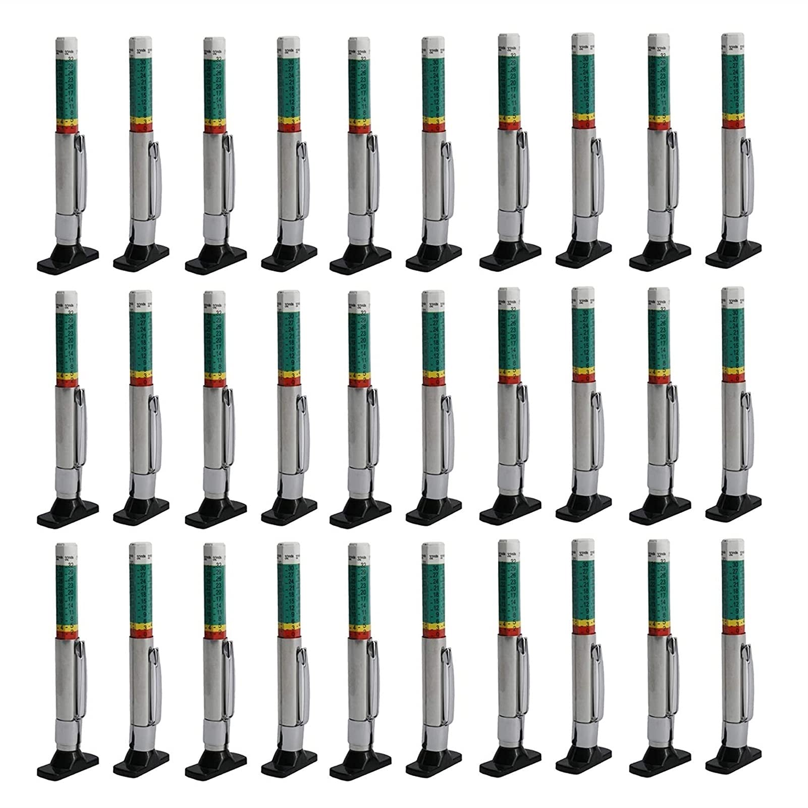 JJJ 30 PCS Neumático Portada Profundidad Calibre Color Codificado Neumático Pisada Profundidad EXACTUCE HERRAMENTAS DE MEDICIÓN