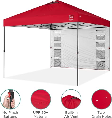 Miniatura 207 de Best Choice Products Carpa Toldo Desplegable de 10x10 pies para Instalación de 1 Persona, Refugio Portátil Instantáneo con Botón de 1 Toque