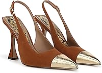 Sam Edelman Women's Odette Slingback Heels - Pointed Toe Pumps with 4.125" Flared Heel
