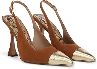 Sam Edelman Women's Odette Slingback Heels - Pointed Toe Pumps with 4.125" Flared Heel