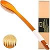 ICANdOIT-17.71 pulgadas, cepillo de baño de mango curvo antideslizante con cerdas naturales de jabalí, exfoliante para ducha, cepillo de espalda, todo tipo de piel 1