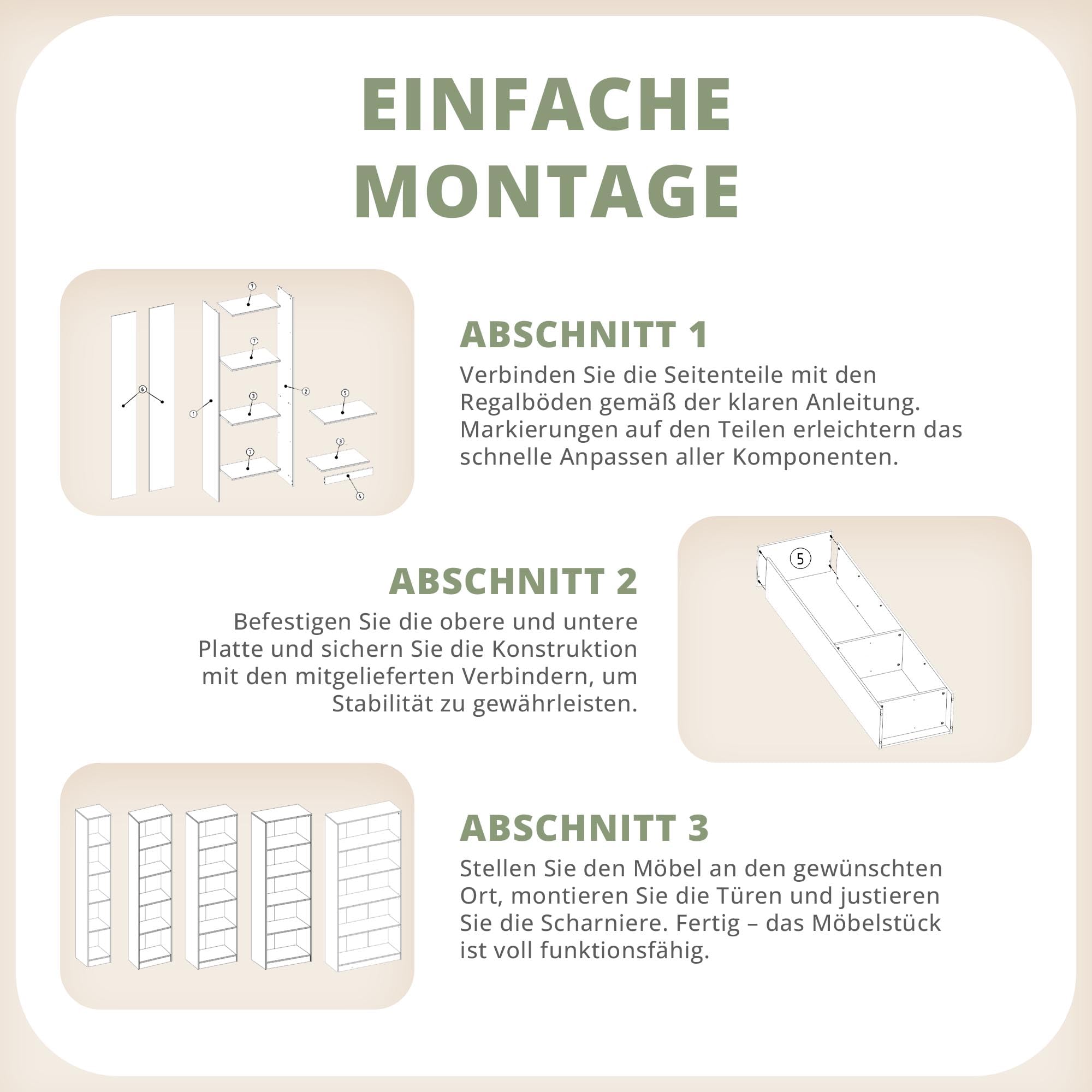 CDF Bücherregal Regal Standregal Büroregal für Ordner - Büro Wohnzimmer Homeoffice Bücherschrank zur Aufbewahrung Dokumenten Dekoration Robuste Konstruktion - Eiche Artisan 80cm
