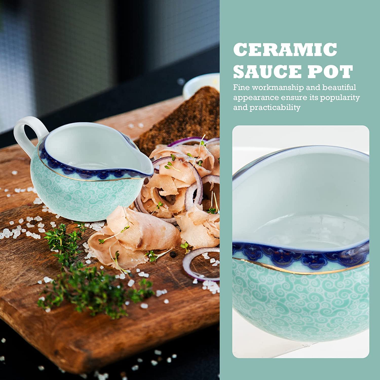 MRKU Pot à Lait, saucière, Verre à Eau, pichet, crémier, Distributeur de café, sucrier, Bol à Sauce en céramique, pichet à mousser