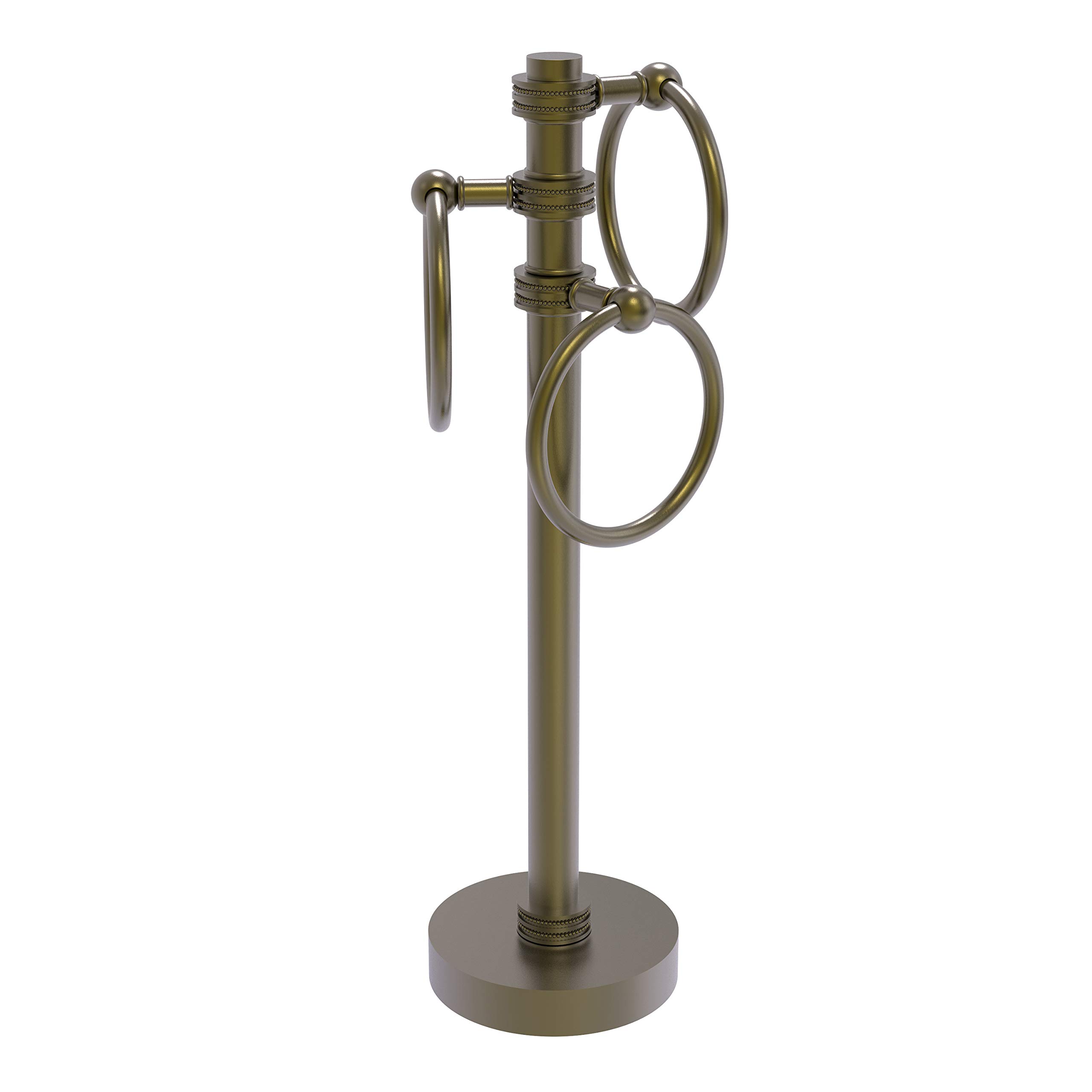 Allld|#Allied Brass 983D-ABR Vanity Top 3 Towel Ring Guest Towel Holder with Dotted Accents,