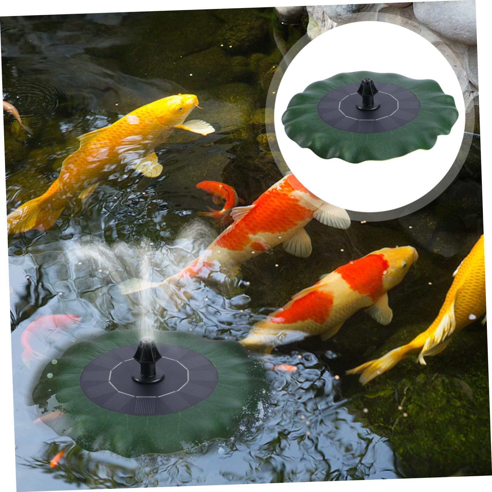 GALPADA Pompa Solare in Plastica per Galleggiante a Forma Loto, Pompa Acqua Dc senza Spazzole Facile da Spostare per Giardino e Bagno degli