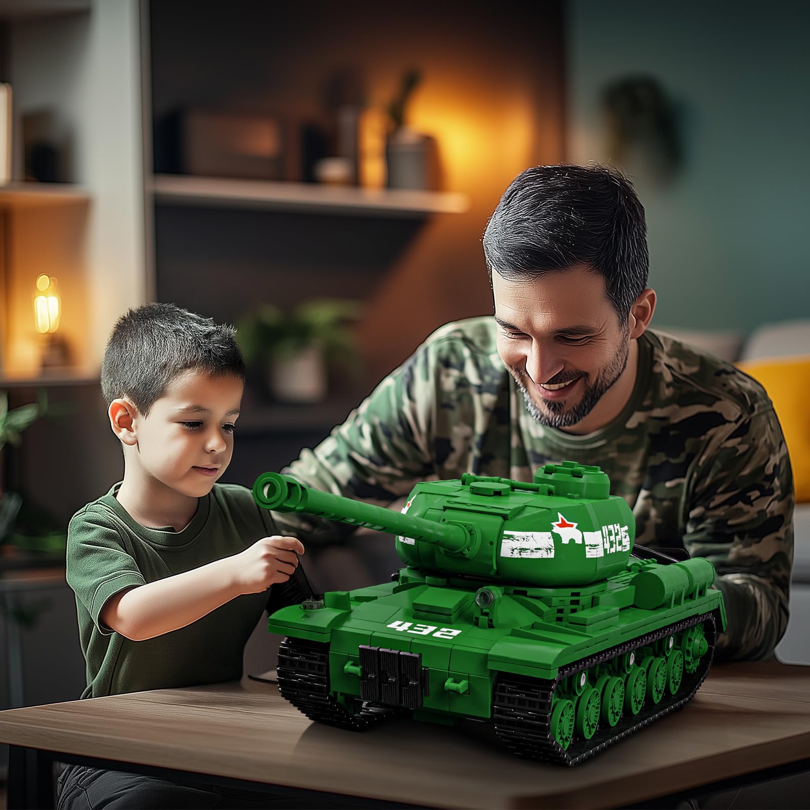 Brihappen Juego de bloques de construcción de tanques militares, modelo de bloques de sujeción, juguete de construcción coleccionable, regalo para adultos y niños (estilo 2)