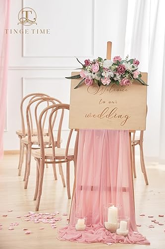 Miniatura 4 de TINGE TIME Flores artificiales, 25 rosas falsas con tallo para ramos de boda, centros de mesa, arreglos, fiestas, baby shower, decoración del hogar