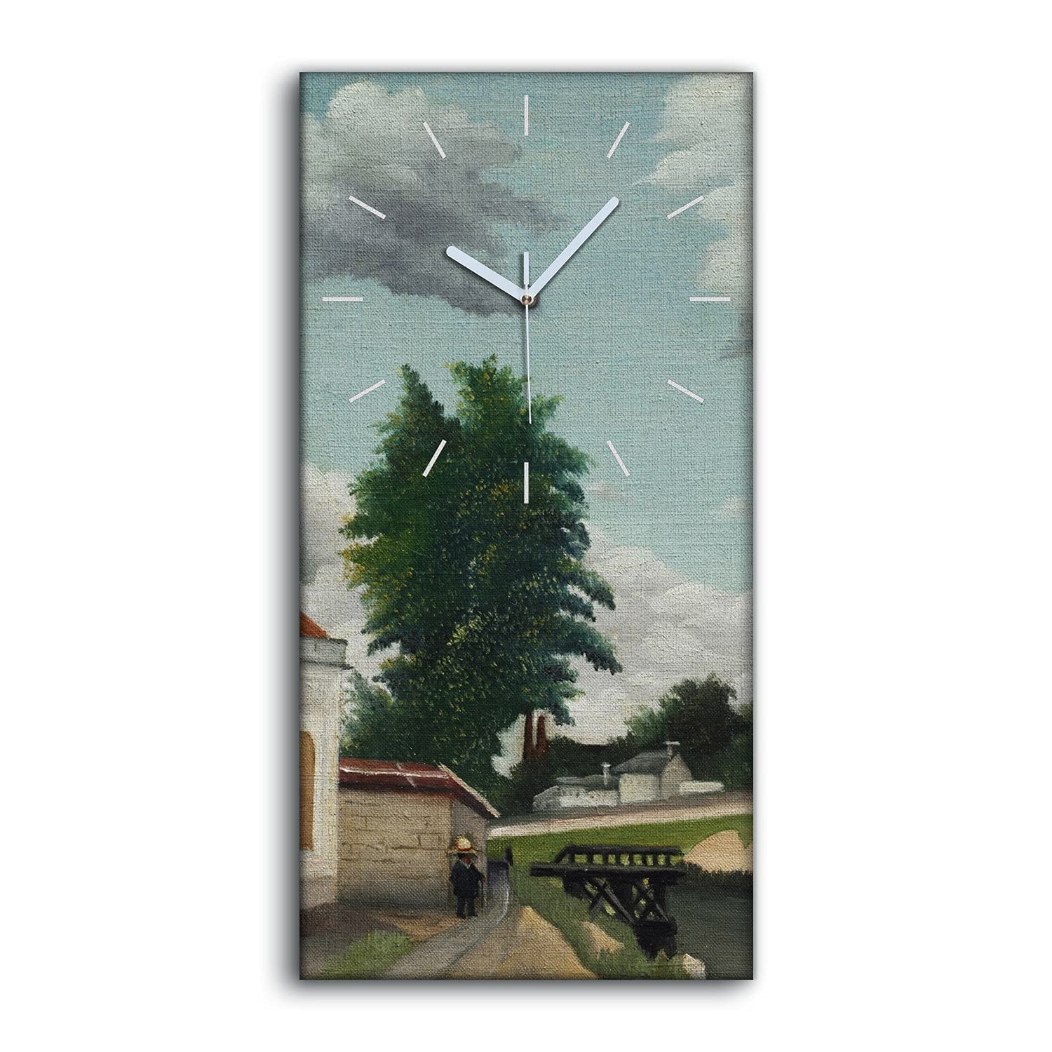 Horloge sur Toile Arbres de la Ville 30x60cm pour Décoration Salon