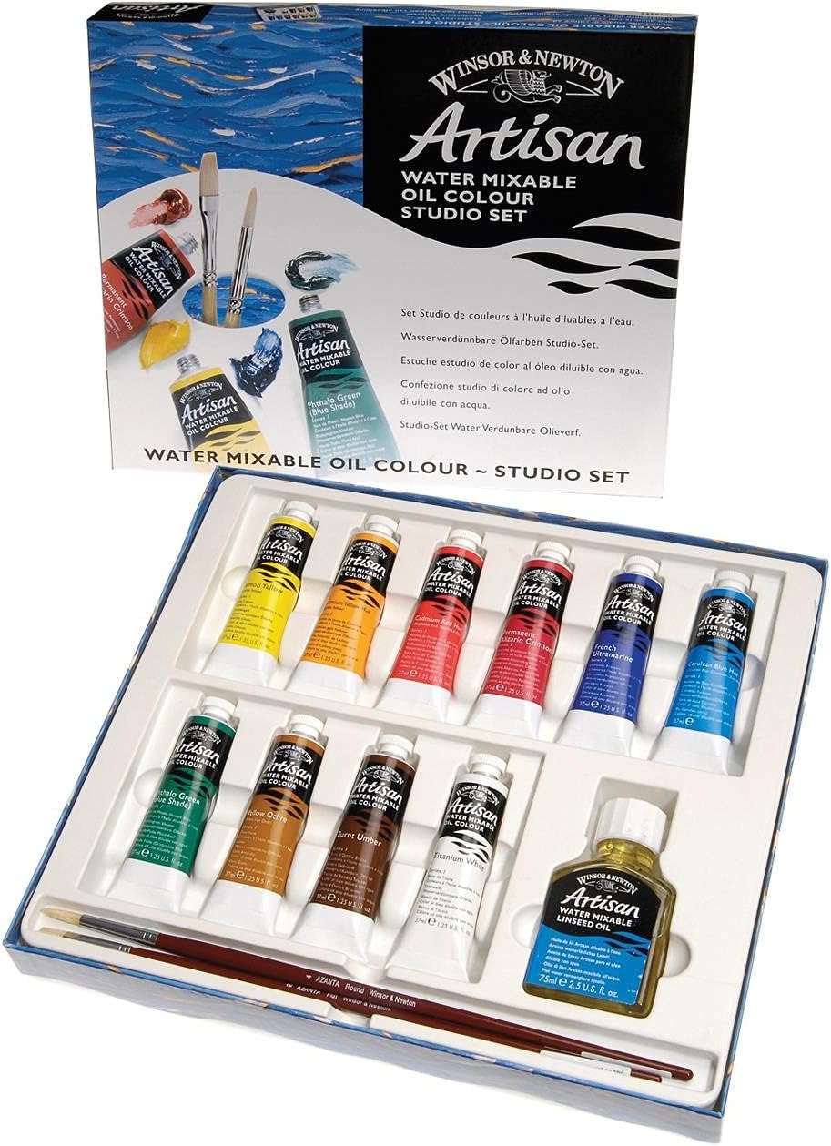 Winsor & Newton 1590268 Artisan wasservermischbare Ölfarbe - Ölfarbenset, hohe Pigmentkonzentration, gute Deckkraft & Lichtechtheit - Studio Set
