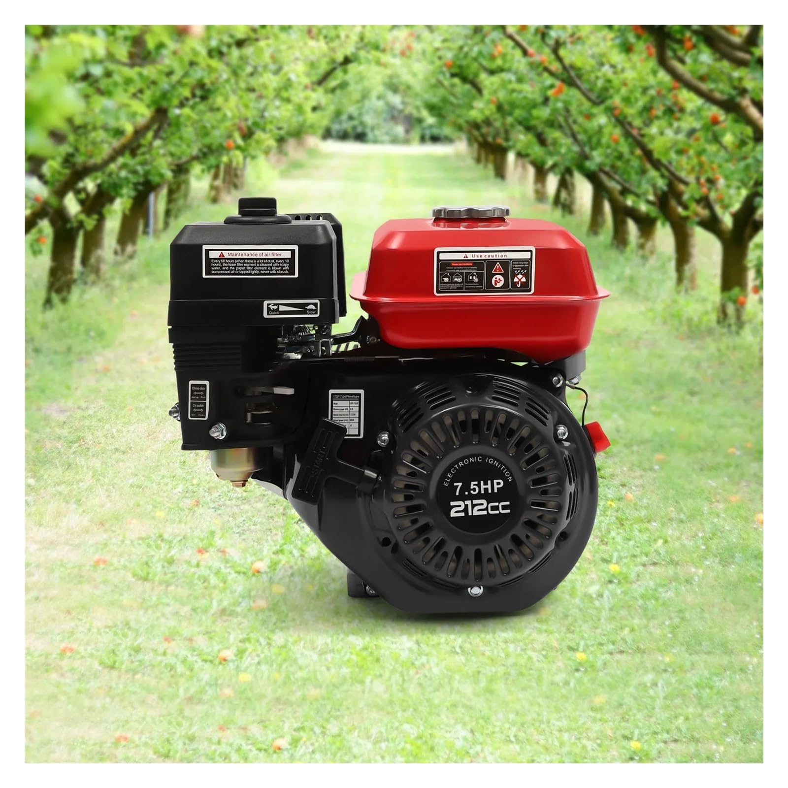 Motor Portátil A Gasolina De 4 Tiempos, Arranque Manual, Gran Potencia, Tanque Combustible, Bajo Consumo, Refrigeración por Aire, 4000 W, 7,5 HP Rendimiento Potente