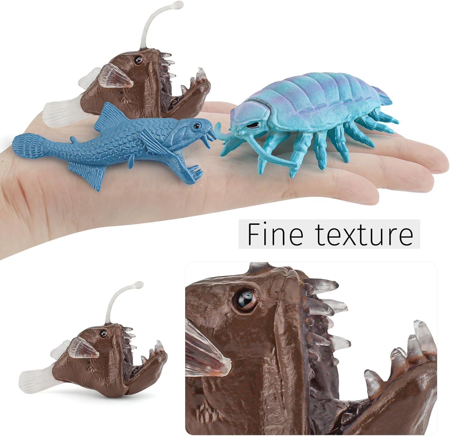 Liberty Imports 7 PCS Deep Sea Creatures Mini Figurines Set - Prehistoric Ocean Plastic Ancient Marine Animal Figures, Party Decoration Montessori Toys for Kids Toddlers