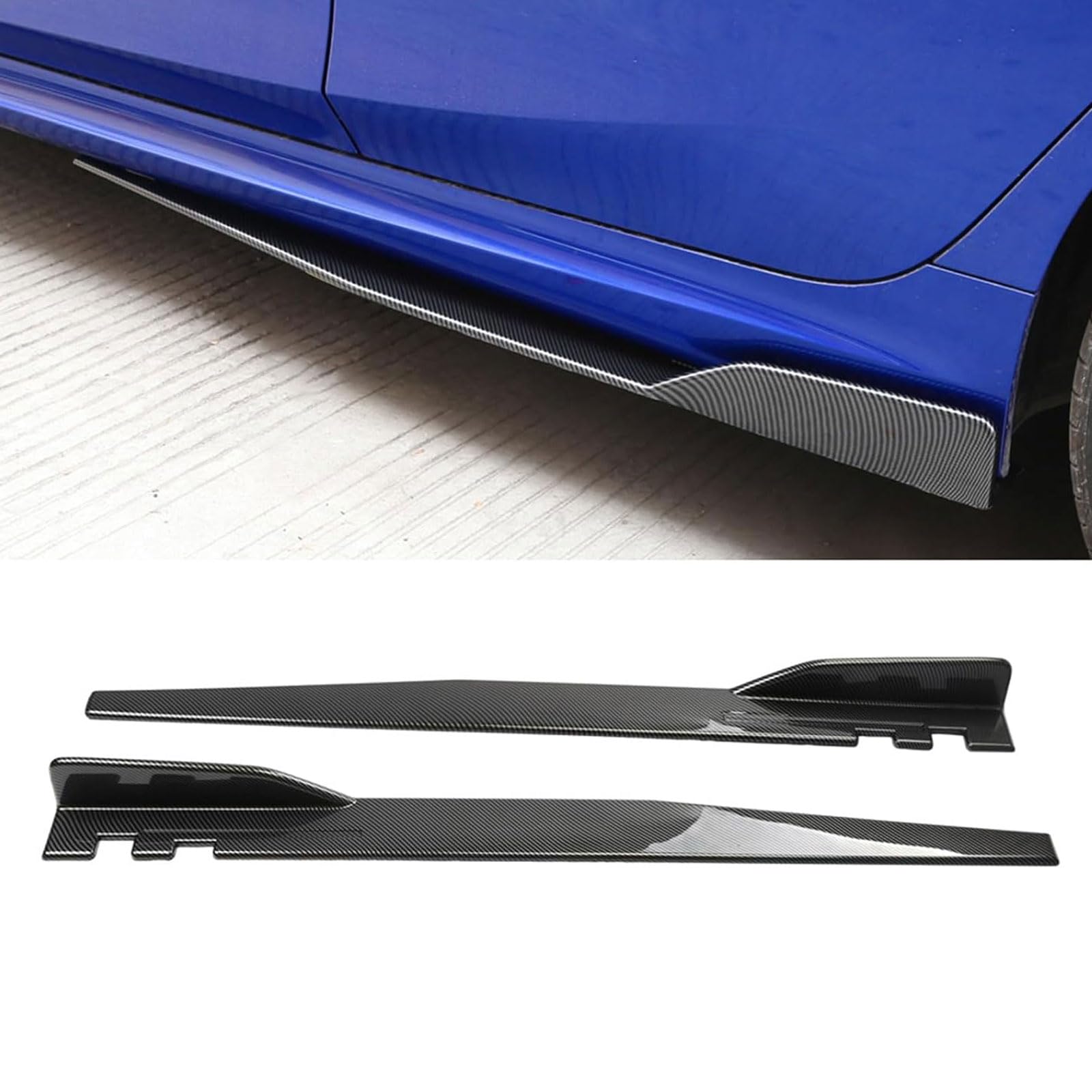 2 Pcs Car Side Skirts for Mercedes Benz CLS Shooting Brake (X218) 2014-2016 2017 2018, Side Skirt Extension Anti Collision Protection, Car Accessories,Bright Carbon Fiber