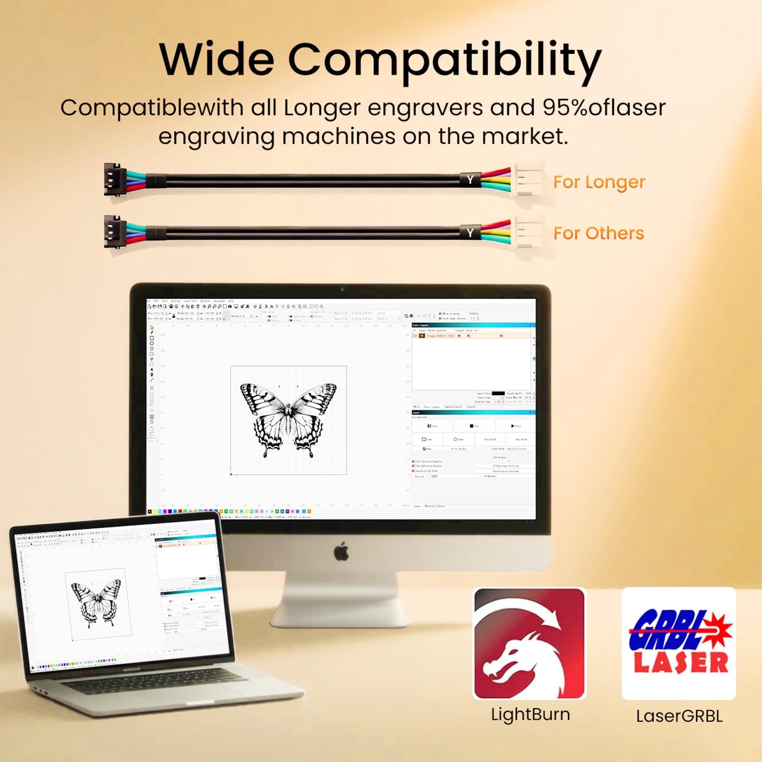 Longer Chuck Rotary Roller is ideal for engraving cylindrical, wine glass, and irregular objects. Y-axis 360° rotation, compatible with Ray5, Ray5 Mini, B1, and most other frame-style laser engravers.