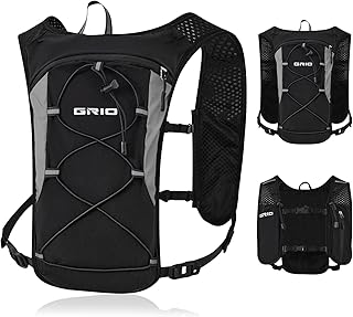 Gilet de course pour homme et femme, sangles de poitrine réglables, gilet d'hydratation avec poche d'eau de 1,5 L, léger, respirant, réfléchissant, pour marathon, sentier, randonnée, cyclisme