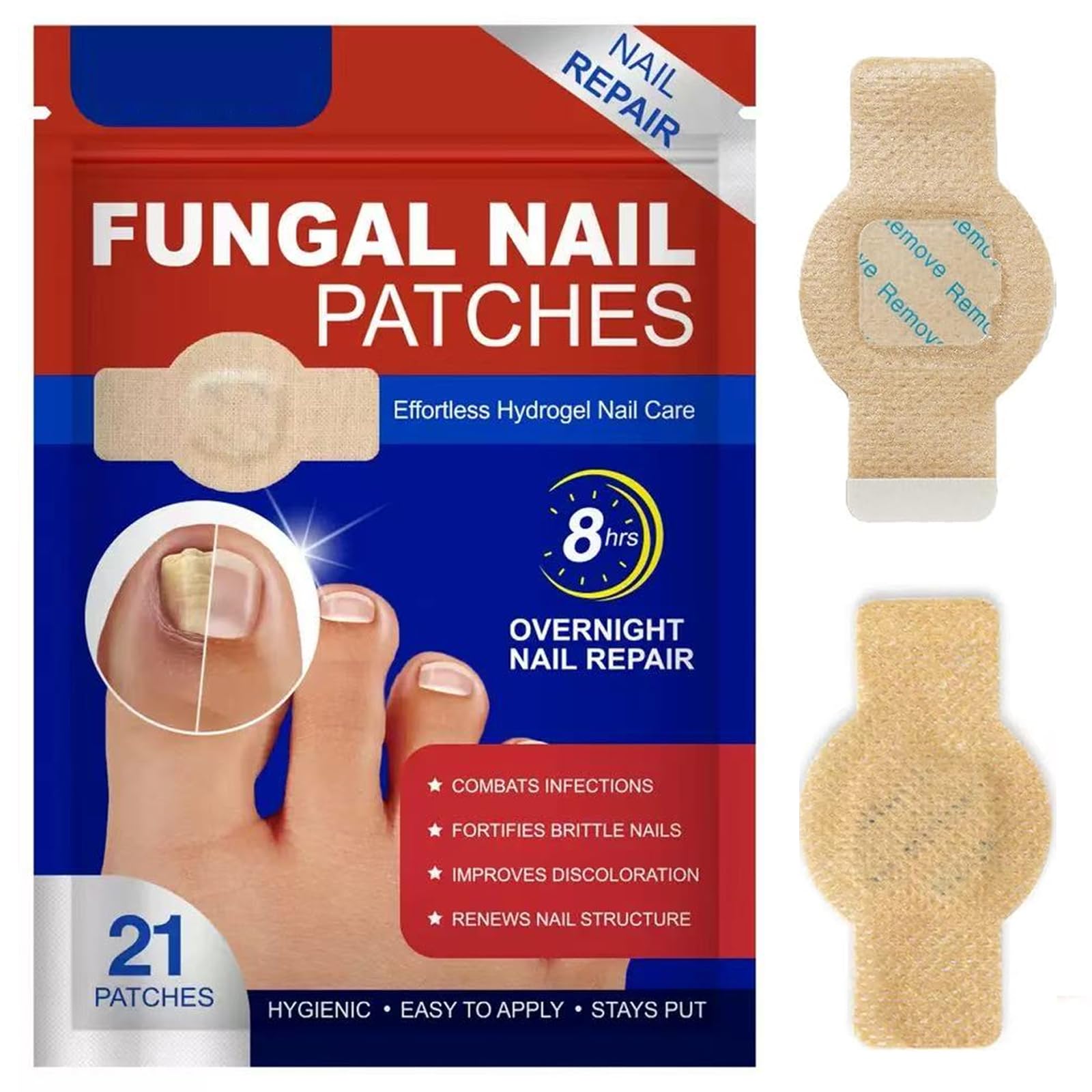 Fungal Nail Patches, Cuscinetti Multiuso per la Riparazione delle Unghie dei Piedi – Trattamento per Micosi delle Unghie dei Piedi Extra Forte, per Riparare Unghie Danneggiate (B)