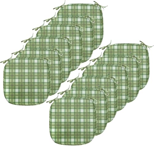 Vista 293 de Lunarable Orient - Cojín de asiento para silla, curlicues florales orientales con elementos artísticos venecianos, hojas de follaje, damasco a