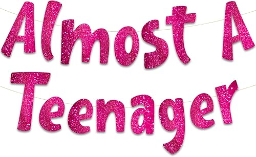 Cartel de cumpleaños número 12 con purpurina rosa - Decoraciones de fiesta de feliz cumpleaños 12, suministros y recuerdos, decoraciones de