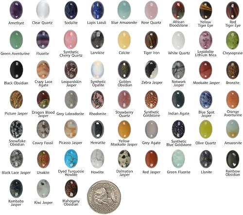 Miniatura 10 de Cabujón ovalado redondo de la piedra preciosa multicolor al por mayor del lote para la fabricación de la joyería